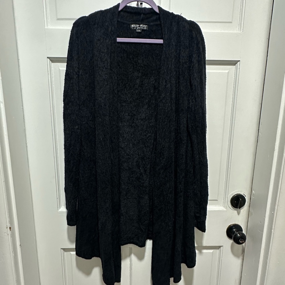Barefoot Dreams Black Bamboo Chic Lite Cardigan L/XL EUC - Picture 3 of 4